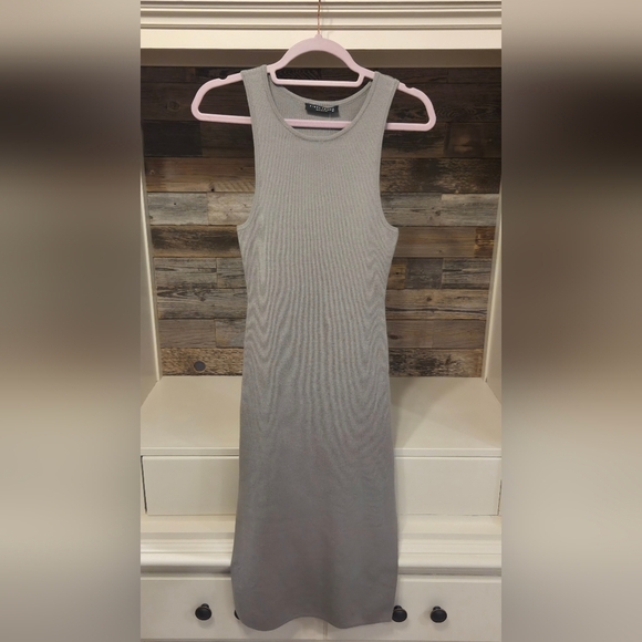 Final Touch Sage Green Sleeveless Maxi Dress With Slits On Both Sides - Picture 5 of 10